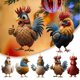 thumbnail image 2 of Adorno de pollo de Navidad plano lindo colgante de dibujos animados decorativo colgante de gallo decoración para árbol de Navidad, 2 of 3