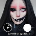 thumbnail image 2 of Bio-essence-lentes de contacto para Cosplay, lentes de ojo grande para Halloween, Blanco ciego, completo, negro, 22MM, 1 par, 2 of 4