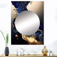 thumbnail image 1 of Designart "Blue-Marbled Geode Abstraction III" Abstract Liquid Ink Mirror Wall Decor - Modern Blue Abstract Hallway Wall Mirror Art - 40" x 30" Inch, 1 of 5