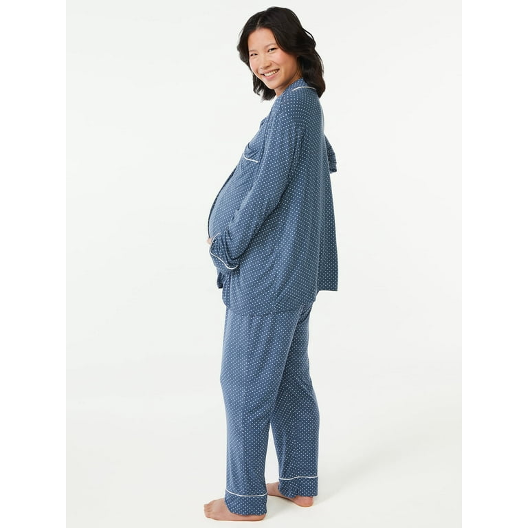 Joyspun Women's Maternity Sleep Set, 2-Piece, Sizes S to 3X