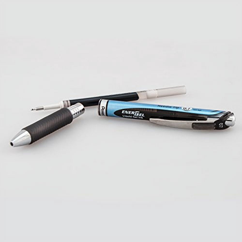 Pentel EnerGel Deluxe RTX Retractable Liquid Gel Pen, Medium Line, Needle Tip, Black Ink, Box of 12 (BLN77-A)