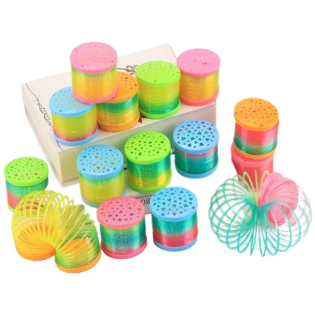 YOPTOP Rainbow Circle 12 Pieces Light Toy Rainbow Spiral for Children Mini Spiral Magic Springs Rainbow Spiral Toy Suitable for Children Over 5 Years Old Birthday Gift(Random color)