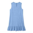 thumbnail image 4 of Fashion Summer Dress for Women Sleeveless Round Neck Casual Loose Fit Solid color Flowing hem Mid Dress for All Occasions Daily Date(BU1,L), 4 of 5
