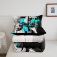 thumbnail image 5 of Homewish Blue Abstract Twin Comforter Sets,Contemporary Art Bedding Set,Black Reversible,2-Piece,1 Comforter and 1 Pillowcase, 5 of 7