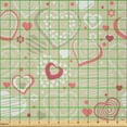 thumbnail image 2 of Ambesonne Valentines Fabric by the Yard Microfiber, Doodle Heart Motifs, 3 Yards, Beige Dark Coral White, 2 of 2