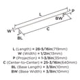 thumbnail image 6 of Amerock Bar Pulls 25-3/16 inch (640mm) Center-to-Center Satin Nickel Cabinet Pull, 6 of 8