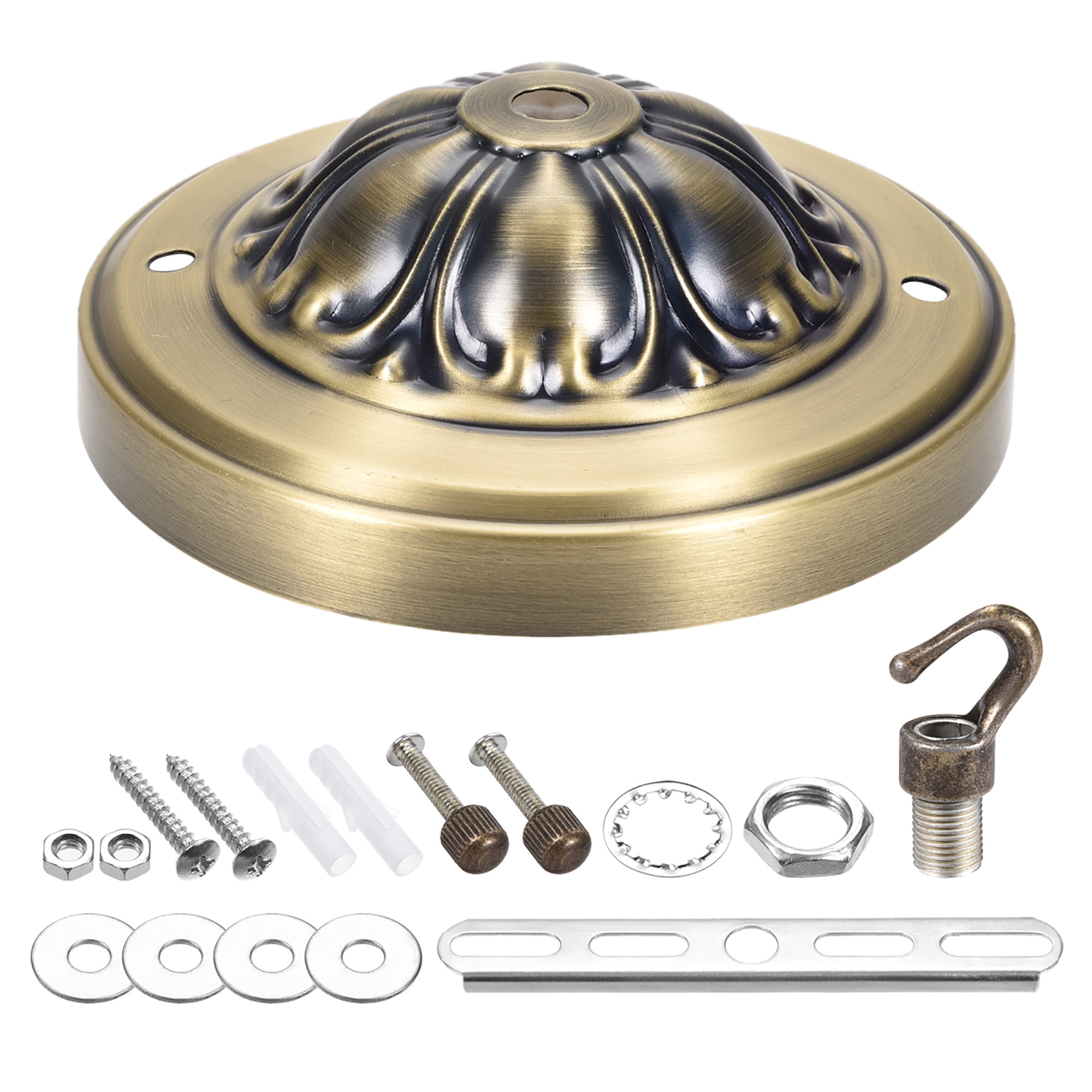 Ceiling Canopy Kit Pendant Light Plate Base with Hook Lamp Fixtures 51/8 Inch Antique Brass