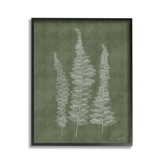 Stupell Industries Green Rustic Botanicals Botanical & Floral Painting Black Framed Art Print Wall Art, 11 x 14