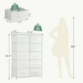 thumbnail image 3 of Dresser for Bedroom with 10 Storage Drawers, Fabric Storage Organizer for Guest Room/Living Room/Hallway/Entryway, White, 3 of 9