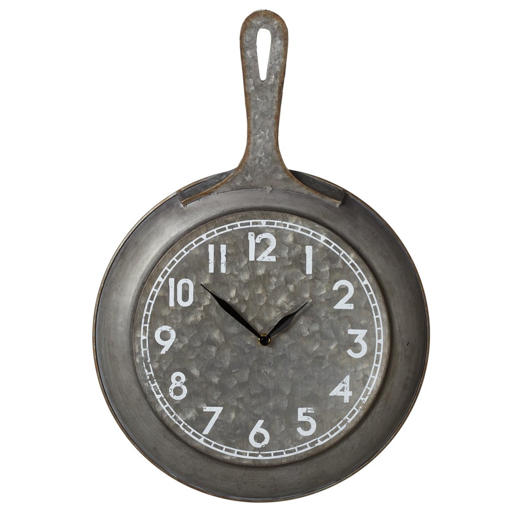 CBK Metal Galvanized Frying Pan Wall Clock 159344