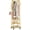 Gold, variant on Narrow Hall Tree for Small Space, Small Coat Rack with Shoe Shelves, Tall Free Standing Metal Garment Rack on Wheels and Hanging Hooks for Entryway, Mud Room, Laundry Room – Black