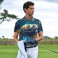thumbnail image 3 of Haiem Sunshine Underwater Sand Turtle Pattern Mens Polo Shirts Quick Dry Short Sleeve Golf T Shirt Performance Moisture Wicking Casual Workout-3X-Large, 3 of 6