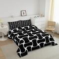 thumbnail image 3 of Erosebridal Contemporary Geometric Bedding Queen Comforter Set, Abstract Black White Down Comforter Super Cozy 3 Pieces, 3 of 8