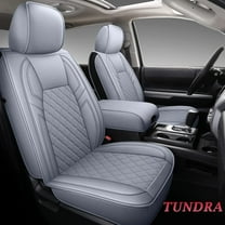 Coverado Custom Fit Tundra Seat Covers, 5 Seats Waterproof Leather Car Custom Seat Protectors Auto Interior Fit 2007-2021 Toyota Tundra Crew/Crewmax Cab, Gray
