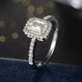 thumbnail image 4 of Forever Jewels 2.50Ct Emerald Cut Moissanite Women Wedding Engagement Ring 14K White Gold Plated, 4 of 5