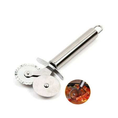 

Pizza Cutter Round Double Wheel Roller Stainless Steel Kitchen Tool For Pastry Pasta