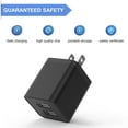 thumbnail image 3 of Cargador de pared USB iGenJun de 2,4 A con doble puerto USB, paquete de 6 unidades, negro, 3 of 8
