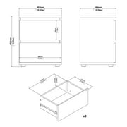 Tvilum Aurora 2 Drawer Bedroom Nightstand for Adults, White