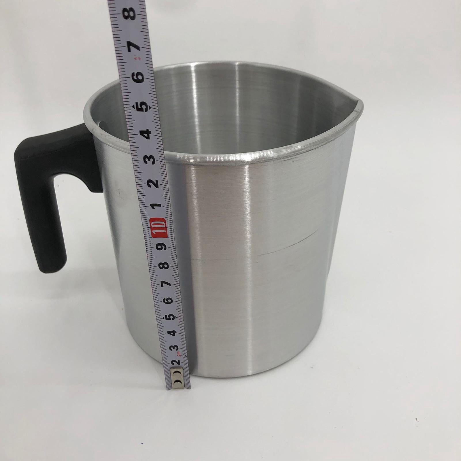 GUOOL Candle Making Pouring Pot, Double Boilers Dripless Pouring Spout Heat-Resistant Handle Wax Melter Pot,Candle Making Supplies with Long Spoon, Cup Mat