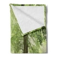 thumbnail image 2 of Landscape Soft Flannel Fleece Throw Blanket, Photo of Misty Forest After the Rain in Sunshine Hiking Trail Outdoors Scenic, Cozy Plush for Indoor and Outdoor Use, 60" x 80", Multicolor, by Ambesonne, 2 of 5