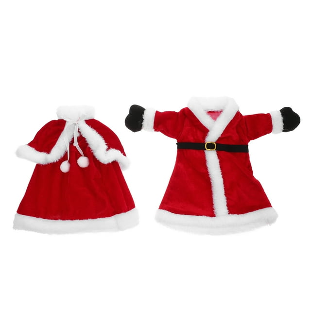 Miangastore 2 Pcs Style Robe Formelle de Noël, Jupe et Robe de Bouteille, Décorations de Noël, Accessoires Décoratifs pour le Vin