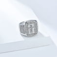 thumbnail image 4 of Flydeer Rings for Men Titanium Steel Hip Hop Iced Out Rings Men Rings Cross Rings Bling Religious Jewelry Size 8, 4 of 6