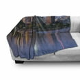 thumbnail image 3 of Wisconsin Soft Flannel Fleece Throw Blanket, Panoramic Photo of Madison with Landmarks at Twilight Reflections on Lake, Cozy Plush for Indoor and Outdoor Use, 50" x 60", Multicolor, by Ambesonne, 3 of 6