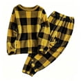 thumbnail image 3 of QATAINLAV Women's Fleece Pajamas Winter Warm Plush Pajama 2 Piece Set Fashion Plaid Fluffy Sleepwear, 3 of 7