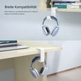 thumbnail image 6 of Gaming Desk Accessory, Under Table Headphone Hanger with Built-in Cable Organizer, 360° Swivel Arm, Easy Installation for Home, Office, &amp; Studio Spaces (Black), 6 of 6