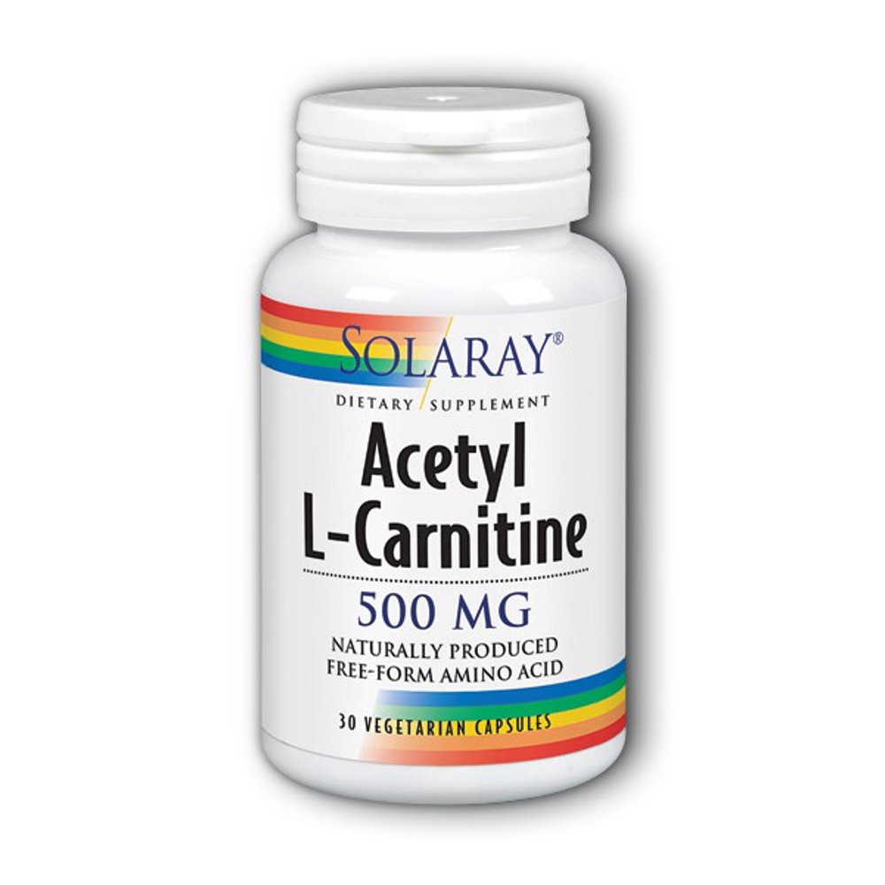 Solaray Acetyl LCarnitine 500 MG Capsules, 30 Ct