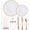 Rose Gold Rim Dinnerware, variant on 175 Count Rose Gold Dinnerware Set for 25 Guests - Rose Gold Rimmed White Disposable Plastic Plates Heavy Duty, Includes 25 Dinner & Salad Plates, Cups, Cutlery Set for Wedding Parties