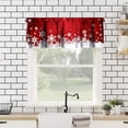 thumbnail image 4 of Christmas Kitchen Curtains Valance, Red Short Curtains for Windows, Floral Snowflake Decoration Cafe Curtains, Thermal Insulated Room Darkening Short Curtain 54" X 18"-1 Panel, 4 of 5