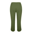 thumbnail image 6 of Green Womens Pants Women's Cotton and Linen Loose Simple Fashionable Casual Pants Straight Leg Pants with Elastic Waistband (buckle At The ) Casual Pants Women, 6 of 6
