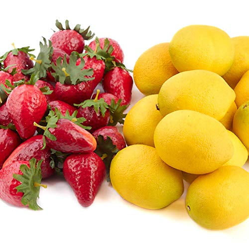 Artificial Lemons and Strawberries | 36 Pieces