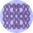 thumbnail image 1 of Ahgly Company Machine Washable Indoor Round Abstract Blue Modern Area Rugs, 3' Round, 1 of 4
