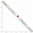 thumbnail image 3 of White Sterling Silver bracelet Medical Anchor Red 7.5 in 6 mm, 3 of 3