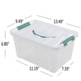 Doryh 6 Pack Latching Storage Box with Handle, 14 Quart Plastic Tote ...