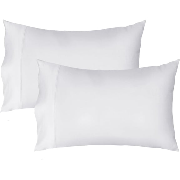 Lirex Standard Pillow Cases Set of 2, 100% Cotton Sateen, Soft Cooling & Breathable, 20" x 26",White, Perfect for Adults