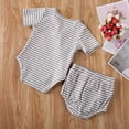 thumbnail image 4 of 2PCS Infant Toddler Baby Boy Girl Summer Outfits Tops Shirt+Drawstring Shorts Clothes Set Age For 0-18M, 4 of 4
