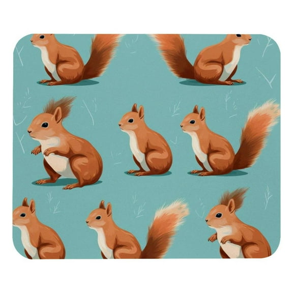 Mouse Pad, Anti-Slip Rubber Mouse-pad for Gaming Office Laptop Computer Men Women Kids, Cute Custom Pattern Mouse Mat, Squirrel Design