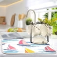 thumbnail image 5 of Yayeee Dish Drying Mat for Kitchen Counter 16"x18" Microfiber Absorbent Pad, Pink Hand Drawn Sailboats, 5 of 7