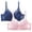 Blue, variant on 2PC Plus Size Bras for Women's Push-Up Women's Leopard-Print Front Buckles Underwear No Steel Close Bra