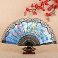 thumbnail image 5 of Fairnull Folding Fan Lightweight Portable Vintage Fan Elegant Lace Floral Pattern Hand Fan Wedding Party Accessory, 5 of 11