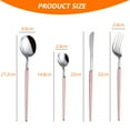 thumbnail image 2 of Silverware Set with Solid color handle, 4-Piece Stainless Steel Flatware Set, Kitchen Utensil Set Service for 1 - pink, 2 of 5