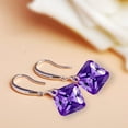 thumbnail image 3 of Crystal Drop Dangle Earrings s925 Sterling Silver Cubic Zirconia Square Shape Jewelry For Women, 3 of 6