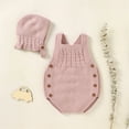 thumbnail image 2 of Generic Warm Sweater for Little Girls Baby Knit Romper Cotton Sleeveless Boy Girl Sweater Clothes Baby Bodysuit with Cute Hat Cap Set(Pink,0-3 Months), 2 of 8