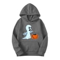 thumbnail image 4 of Pxxlle Hoodies for Women Cute Graphic Sweatshirts with Hood Plus Size Long Sleeve Holiday Pullover Tops with Pockets Gray M, 4 of 6