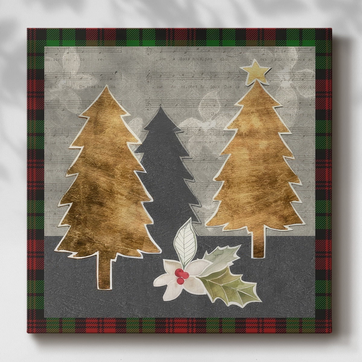 Collaged Christmas Collection E- Gallery Wrapped Canvas