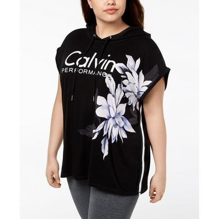 Calvin Klein Plus Size Floral-Print Sleevel Purple Rain Fragrant 1X