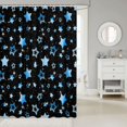 thumbnail image 2 of Manfei Kawaii Stars Print Shower Curtain 72Wx78L,Galaxy Theme Bath Curtain,Blue Black, 2 of 5